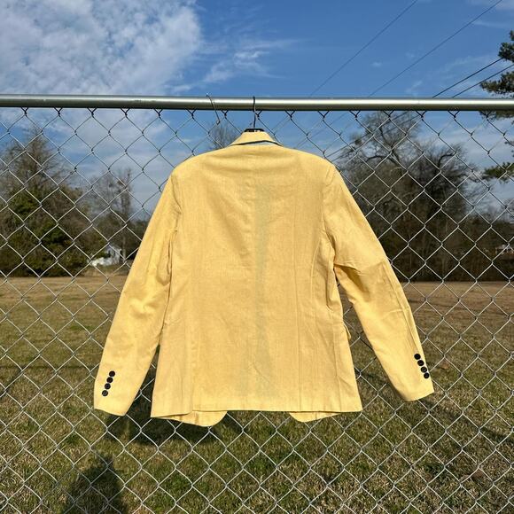 Light Yellow 100% Cotton Blazer - Picture 8 of 9